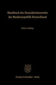Cover von Handbuch des Staatskirchenrechts der Bundesrepublik Deutschland.