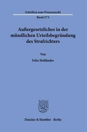 Cover von Außergesetzliches in der mündlichen Urteilsbegründung des Strafrichters.