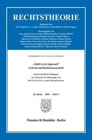 Cover von 'Multi-Level-Approach' in Recht und Rechtswissenschaft.