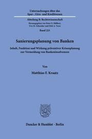Cover von Sanierungsplanung von Banken.