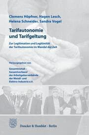 Cover von Tarifautonomie und Tarifgeltung.