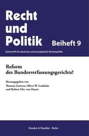 Cover von Reform des Bundesverfassungsgerichts?