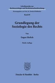 Cover von Grundlegung der Soziologie des Rechts