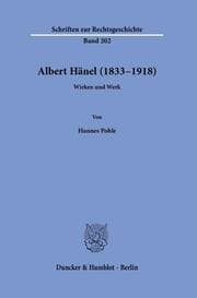 Cover von Albert Hänel (1833-1918).
