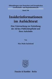 Cover von Insiderinformationen im Aufsichtsrat