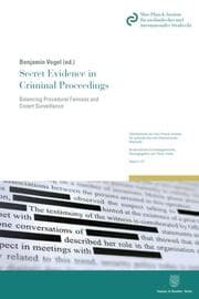 Cover von Secret Evidence in Criminal Proceedings.