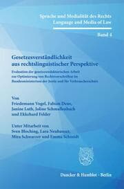 Cover von Gesetzesverständlichkeit aus rechtslinguistischer Perspektive