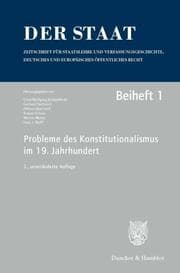 Cover von Probleme des Konstitutionalismus im 19. Jahrhundert.