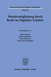 Cover von Marktermöglichung durch Recht im Digitalen Zeitalter.