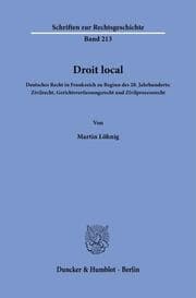 Cover von Droit local.