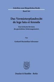 Cover von Das Vermieterpfandrecht de lege lata et ferenda.