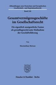 Cover von Gesamtvermögensgeschäfte im Gesellschaftsrecht.