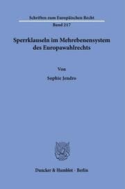 Cover von Sperrklauseln im Mehrebenensystem des Europawahlrechts.