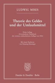 Cover von Theorie des Geldes und der Umlaufsmittel.