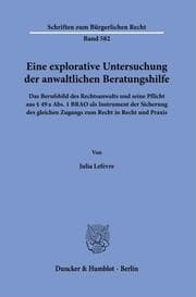 Cover von Eine explorative Untersuchung der anwaltlichen Beratungshilfe