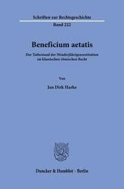 Cover von Beneficium aetatis.