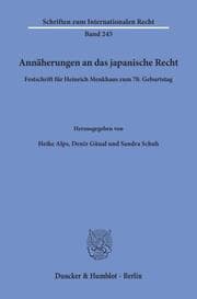 Cover von Annäherungen an das japanische Recht