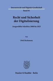 Cover von Recht und Sicherheit der Digitalisierung