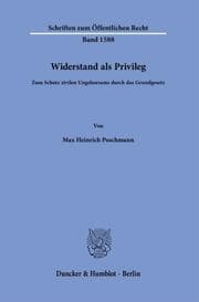 Cover von Widerstand als Privileg