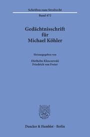 Cover von Gedächtnisschrift für Michael Köhler