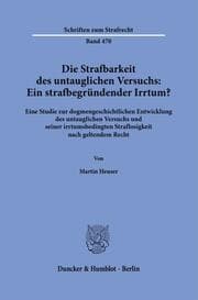 Cover von Die Strafbarkeit des untauglichen Versuchs: Ein strafbegründender Irrtum?