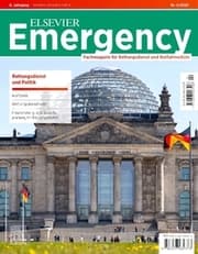 Cover von ELSEVIER Emergency 4/2025 Rettungsdienst und Politik