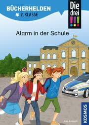 Cover von Die drei !!!, Bücherhelden 2. Klasse, Alarm in der Schule (drei Ausrufezeichen)