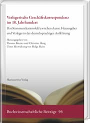 Cover von Verlegerische Geschäftskorrespondenz im 18.Jahrhundert