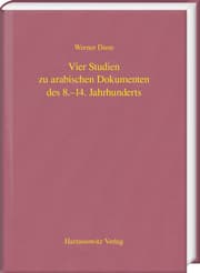 Cover von Vier Studien zu arabischen Dokumenten des 8.-14. Jahrhunderts