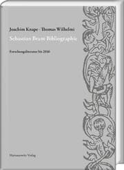 Cover von Sebastian Brant Bibliographie