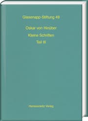 Cover von Oskar von Hinüber. Kleine Schriften III