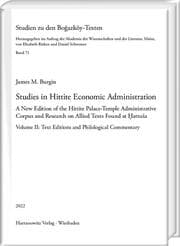 Cover von Studies in Hittite Economic Administration