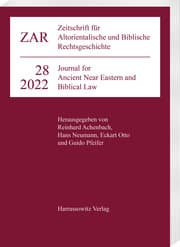 Cover von Zeitschrift für Altorientalische und Biblische Rechtsgeschichte 28 (2022)