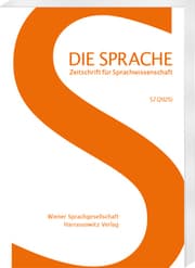 Cover von Die Sprache 57 (2025)