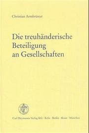 Cover von Die treuhänderische Beteiligung an Gesellschaften