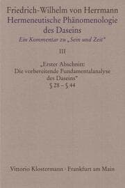 Cover von Hermeneutische Phänomenologie des Daseins. Ein Kommentar zu 'Sein und Zeit'