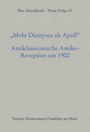 Cover von 'Mehr Dionysos als Apoll'