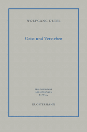 Cover von Geist und Verstehen