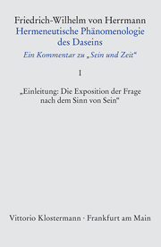 Cover von Hermeneutische Phänomenologie des Daseins. Ein Kommentar zu 'Sein und Zeit'