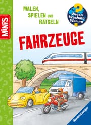 Cover von Ravensburger Minis, Wieso? Weshalb? Warum? - Malen, Spielen und Rätsteln - Fahrzeuge