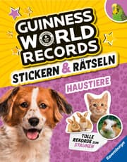 Cover von Guinness World Records Stickern und Rätseln: Haustiere - ein rekordverdächtiger Rätsel- und Stickerspaß mit Hund, Katze und Co.
