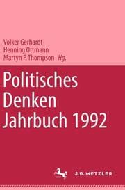 Cover von Politisches Denken. Jahrbuch 1992