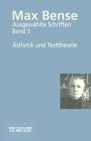 Cover von Max Bense: Ästhetik und Texttheorie