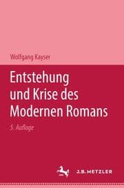 Cover von Entstehung und Krise des modernen Romans