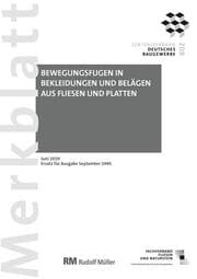 Cover von Merkblatt Bewegungsfugen: 2019-08