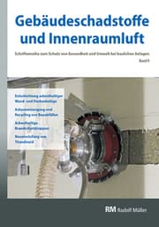 Cover von Gebäudeschadstoffe und Innenraumluft: Entschichtung asbesthaltiger Wand- und Deckenbeläge, Asbestentsorgung und Reycling von Bauabfällen, Asbesthaltige Brandschutzklappen, Neueinstufung von Titandioxid