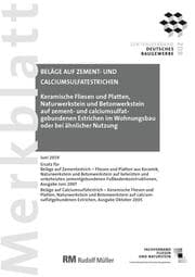 Cover von Merkblatt Beläge auf Zement- und Calciumsulfatestrichen: 2019-08