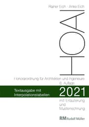 Cover von HOAI 2021 - Textausgabe mit Interpolationstabellen
