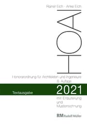 Cover von HOAI 2021 - Textausgabe Honorarordnung für Architekten und Ingenieure