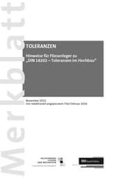 Cover von Merkblatt Toleranzen im Hochbau 2022-11